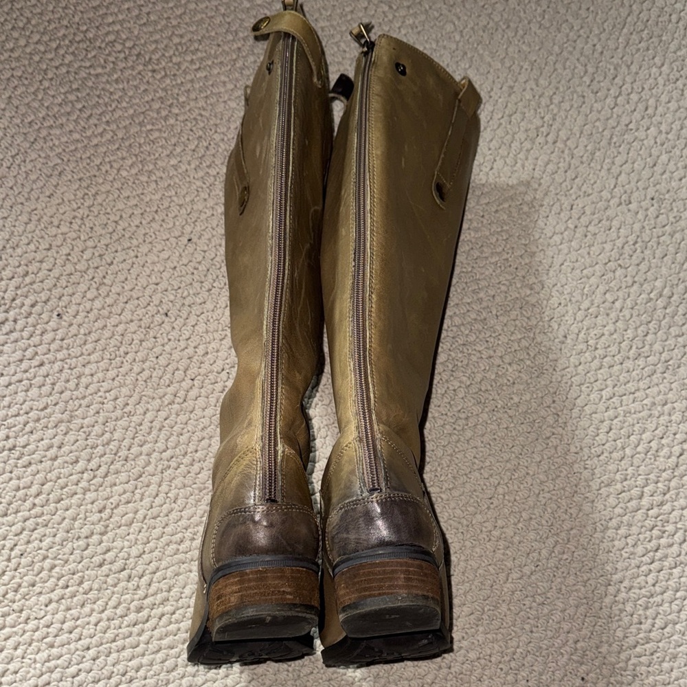 Sam Edelman —Classic Tall Leather Riding Boots in Olive Brown - Picture 11 of 11
